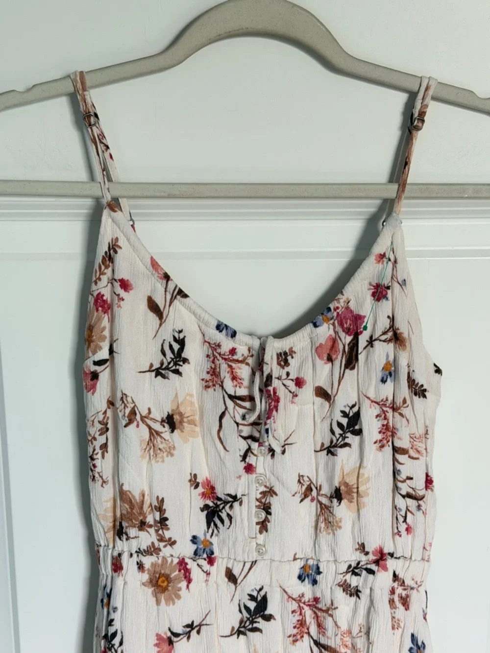 Abercrombie & Fitch Cream Floral Spaghetti-Strap Maxi Dress Small 39557